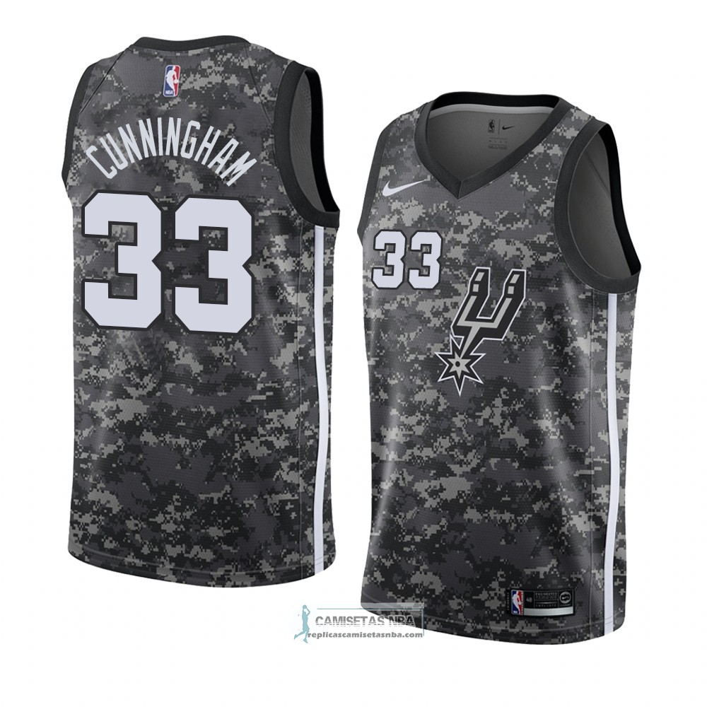 Camisetas NBA San Antonio Spurs Dante Cunningham Ciudad 2018 Gris replicas tienda online