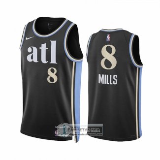 Camiseta Atlanta Hawks Patty Mills NO 8 Ciudad 2023-24 Negro