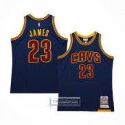 Camiseta Cleveland Cavaliers LeBron James NO 23 Mitchell & Ness 2015-16 Azul