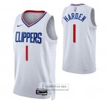 Camiseta Los Angeles Clippers James Harden NO 1 Association Blanco