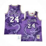 Camiseta Los Angeles Lakers Kobe Bryant NO 24 Asian Heritage Throwback 1996-97 Violeta