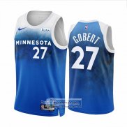 Camiseta Minnesota Timberwolves Rudy Gobert NO 27 Ciudad 2023-24 Azul