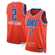 Camiseta Oklahoma City Thunder Shai Gilgeous-Alexander NO 2 Statement Naranja