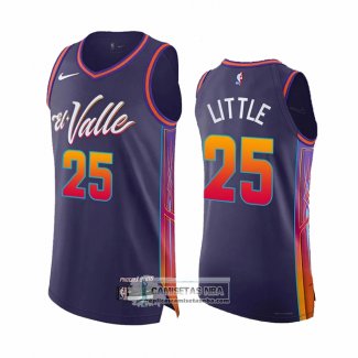 Camiseta Phoenix Suns Nassir Little NO 25 Ciudad Autentico 2023-24 Violeta