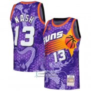 Camiseta Phoenix Suns Steve Nash NO 13 Asian Heritage Throwback 1996-97 Violeta