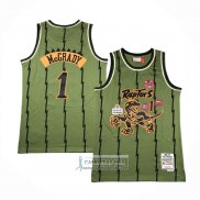 Camiseta Toronto Raptors Tracy McGrady NO 1 Mitchell & Ness 1998-99 Verde