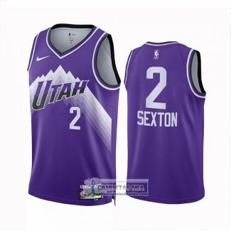 Camiseta Utah Jazz Collin Sexton NO 2 Ciudad 2023-24 Violeta