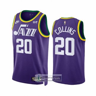 Camiseta Utah Jazz John Collins NO 20 Classic 2023-24 Violeta