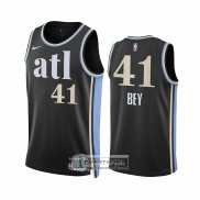 Camiseta Atlanta Hawks Saddiq Bey NO 41 Ciudad 2023-24 Negro