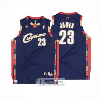 Camiseta Cleveland Cavaliers LeBron James NO 23 Hardwood Classics Azul