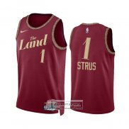 Camiseta Cleveland Cavaliers Max Strus NO 1 Ciudad 2023-24 Rojo