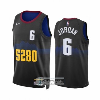 Camiseta Denver Nuggets Deandre Jordan NO 6 Ciudad 2023-24 Negro