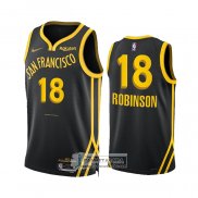 Camiseta Golden State Warriors Jerome Robinson NO 18 Ciudad 2023-24 Negro