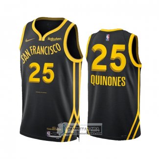 Camiseta Golden State Warriors Lester Quinones NO 25 Ciudad 2023-24 Negro