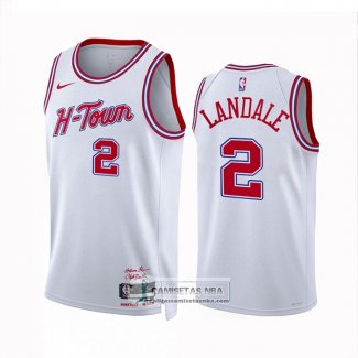 Camiseta Houston Rockets Jock Landale NO 2 Ciudad 2023-24 Blanco