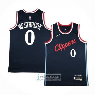 Camiseta Los Angeles Clippers Russell Westbrook NO 0 Icon 2024-25 Azul