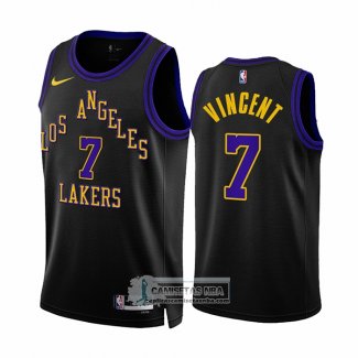 Camiseta Los Angeles Lakers Gabe Vincent NO 7 Ciudad 2023-24 Negro