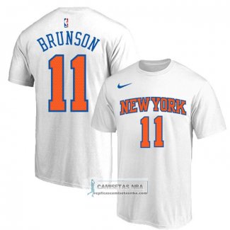 Camiseta Manga Corta New York Knicks Jalen Brunson Blanco