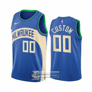 Camiseta Milwaukee Bucks Personalizada Ciudad 2023-24 Azul