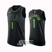 Camiseta New Orleans Pelicans Zion Williamson NO 1 Ciudad Autentico 2023-24 Negro