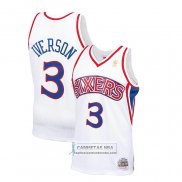 Camiseta Nino Philadelphia 76ers Allen Iverson NO 3 Mitchell & Ness 1996-97 Blanco