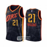 Camiseta Oklahoma City Thunder Aaron Wiggins NO 21 Ciudad 2023-24 Negro