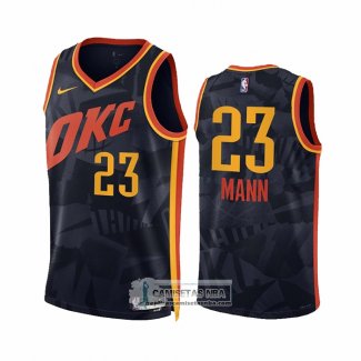 Camiseta Oklahoma City Thunder Tre Mann NO 23 Ciudad 2023-24 Negro