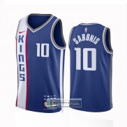 Camiseta Sacramento Kings Domantas Saboni NO 10 Ciudad 2023-24 Azul