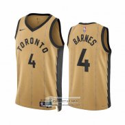 Camiseta Toronto Raptors Scottie Barnes NO 4 Ciudad 2023-24 Oro