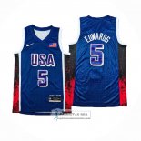 Camiseta USA 2024 Anthony Edwards NO 5 Azul1