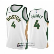 Camiseta Boston Celtics Jrue Holiday NO 4 Ciudad 2023-24 Blanco