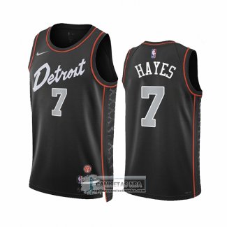 Camiseta Detroit Pistons Killian Hayes NO 7 Ciudad 2023-24 Negro