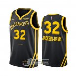 Camiseta Golden State Warriors Trayce Jackson-Davis NO 32 Ciudad 2023-24 Negro