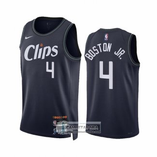 Camiseta Los Angeles Clippers Brandon Boston JR. NO 4 Ciudad 2023-24 Azul