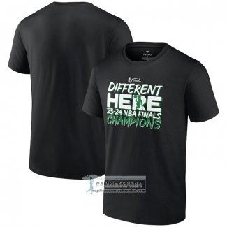 Camiseta Manga Corta Boston Celtics 2024 NBA Finals Champions Hometown Negro