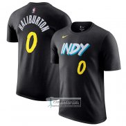 Camiseta Manga Corta Indiana Pacers Tyrese Haliburton Ciudad 2023-24 Negro