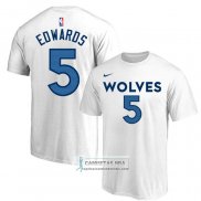 Camiseta Manga Corta Minnesota Timberwolves Anthony Edwards Blanco