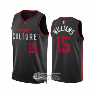 Camiseta Miami Heat Alondes Williams NO 15 Ciudad 2023-24 Negro