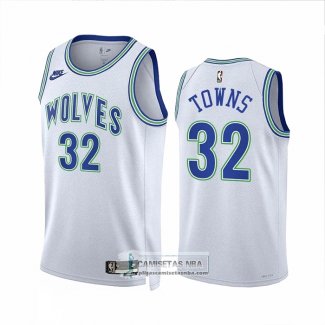 Camiseta Minnesota Timberwolves Karl-Anthony Towns NO 32 Classic 2023-24 Blanco