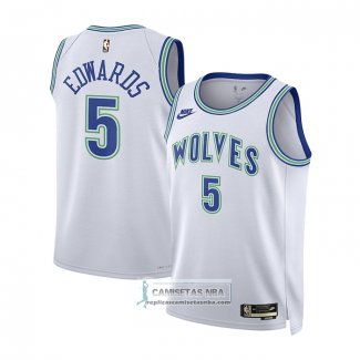 Camiseta Nino Minnesota Timberwolves Anthony Edwards NO 5 Classic 2023-24 Blanco