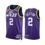 Camiseta Utah Jazz Collin Sexton NO 2 Classic 2023-24 Violeta