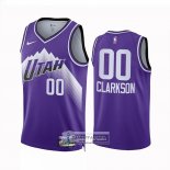 Camiseta Utah Jazz Jordan Clarkson NO 00 Ciudad 2023-24 Violeta