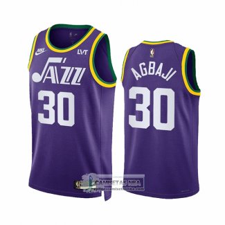 Camiseta Utah Jazz Ochai Agbaji NO 30 Classic 2023-24 Violeta