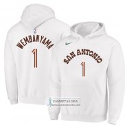 Sudaderas con Capucha San Antonio Spurs Victor Wembanyama Ciudad 2023-24 Blanco