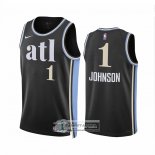 Camiseta Atlanta Hawks Jalen Johnson NO 1 Ciudad 2023-24 Negro