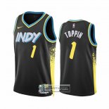 Camiseta Indiana Pacers Obi Toppin NO 1 Ciudad 2023-24 Negro