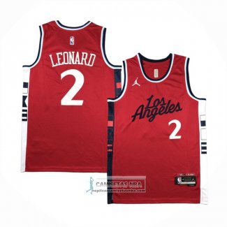 Camiseta Los Angeles Clippers Kawhi Leonard NO 2 Statement 2024-25 Rojo