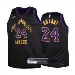 Camiseta Nino Los Angeles Lakers Kobe Bryant NO 24 Ciudad 2023-24 Negro