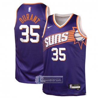 Camiseta Nino Phoenix Suns Kevin Durant NO 35 Icon 2023-24 Violeta