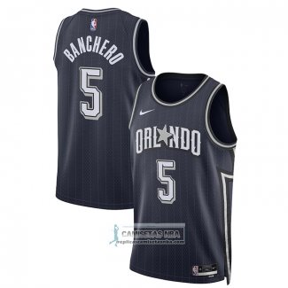 Camiseta Orlando Magic Paolo Banchero NO 5 Ciudad 2023-24 Azul